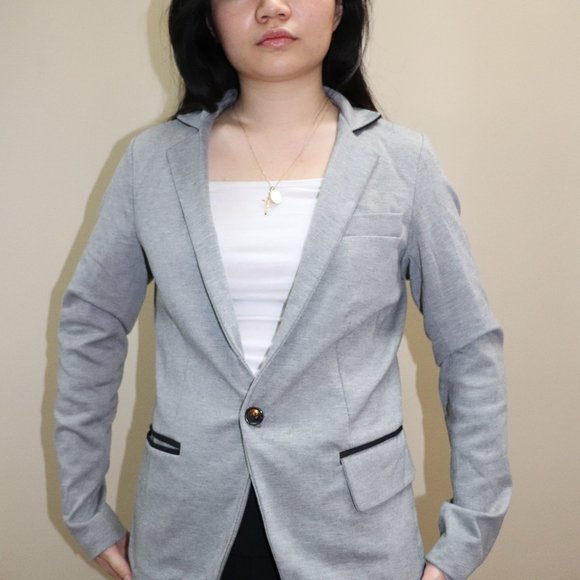 Grey Mid-length Blazer - Picture 1 of 3